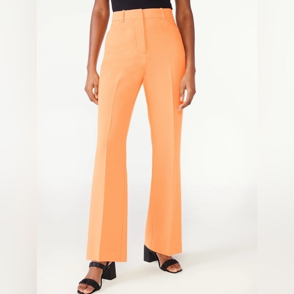 NWT Scoop Light Orange Wide Leg Women's Trousers with Pockets Size XL 16 18